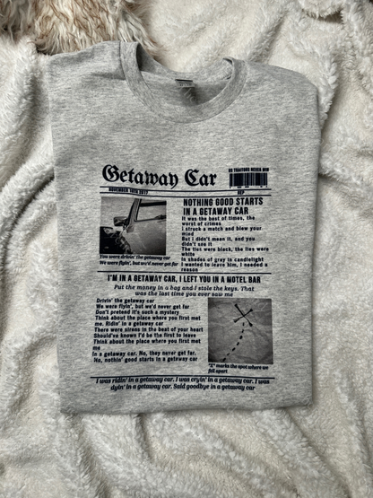 Getaway Car Newspaper Tee