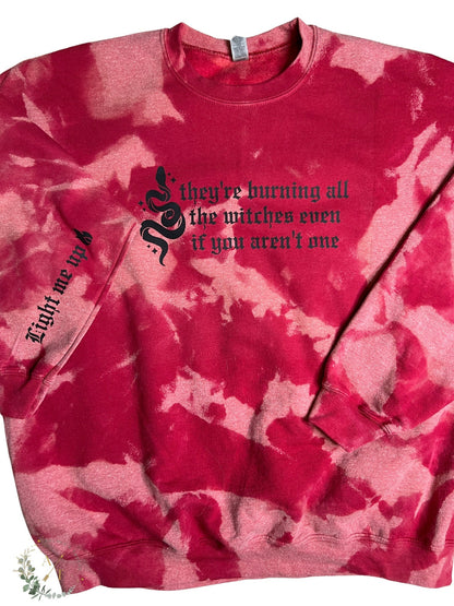 They're Burning All The Witches Red Bleached Top